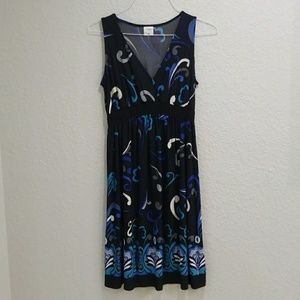 Motherhood maternity blue swirl dress